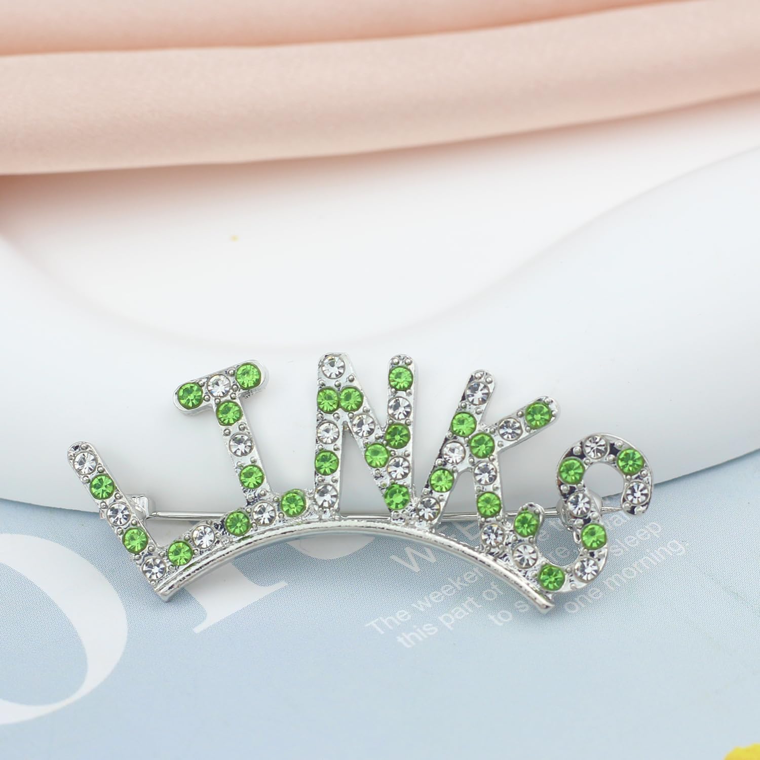 Greek Sorority Brooch Pin for Women Sister Sorority Gift Paraphernalia Jewelry Green Rhinestone Brooch Sisterhood Graduation Gift for Soror