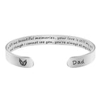 JoycuFF Memorial Gifts for Loss of Mom Dad in Memory of Jewelry Sympathy Bracelet Bereavement Cuff Secret Message Engraved Grief Gifts for Women
