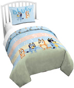 Jay Franco Kids Duvet Cover Set – 3 Piece Super Soft Bedding with Sham Pillowcase, Cover ONLY Comforter Not Included, Blue - Minecraft, Full