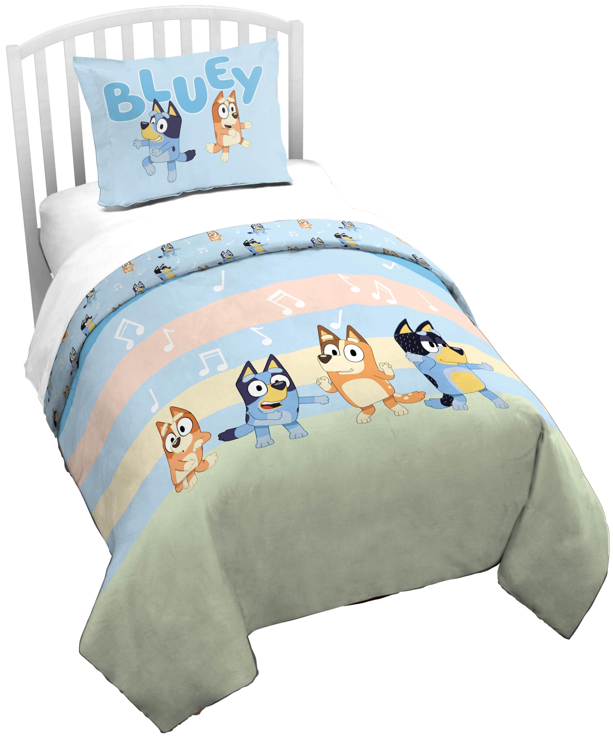Jay Franco Kids Duvet Cover Set – 3 Piece Super Soft Bedding with Sham Pillowcase, Cover ONLY Comforter Not Included, Blue - Minecraft, Full