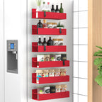 6 Pack Magnetic Spice Storage Rack Organizer for Refrigerator and Oven, Black Fridge Organizers and Storage
