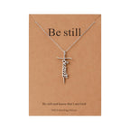 Lcherry Faith Cross Pendant Necklace for Women Religious Christian Jewelry Mother's Day Gifts for Women