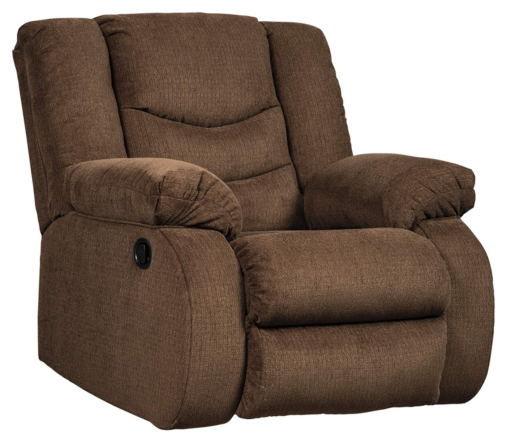 Signature Design by Ashley Tulen Modern Manual Pull Tab Reclining Loveseat, Dark Gray
