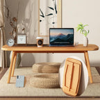 Japanese Floor Table Japanese Folding Coffee Table No Assembly Foldable Low Coffee Tables for Living Room Tatami Tea Bedroom for Sitting on The Floor - Portable & Easy Storage Compact Design