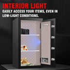 ToruKeep 9.0 Cuft Heavy Duty Home Safe Box Fireproof Waterproof, Extra Large Fire Proof Safe for Home Documents Business Office Use, Anti-Theft Digital Safety Box with Light, Removable Shelf, Handle