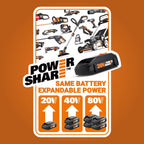 WORX WX550L 20V Power Share Axis Cordless Reciprocating & Jig Saw