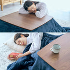 US-KLY Kotatsu Heater Table Low-Lying Dining and Work Desk (Square W29.5 xD29.5 xH15.4 Inchies, Brown)