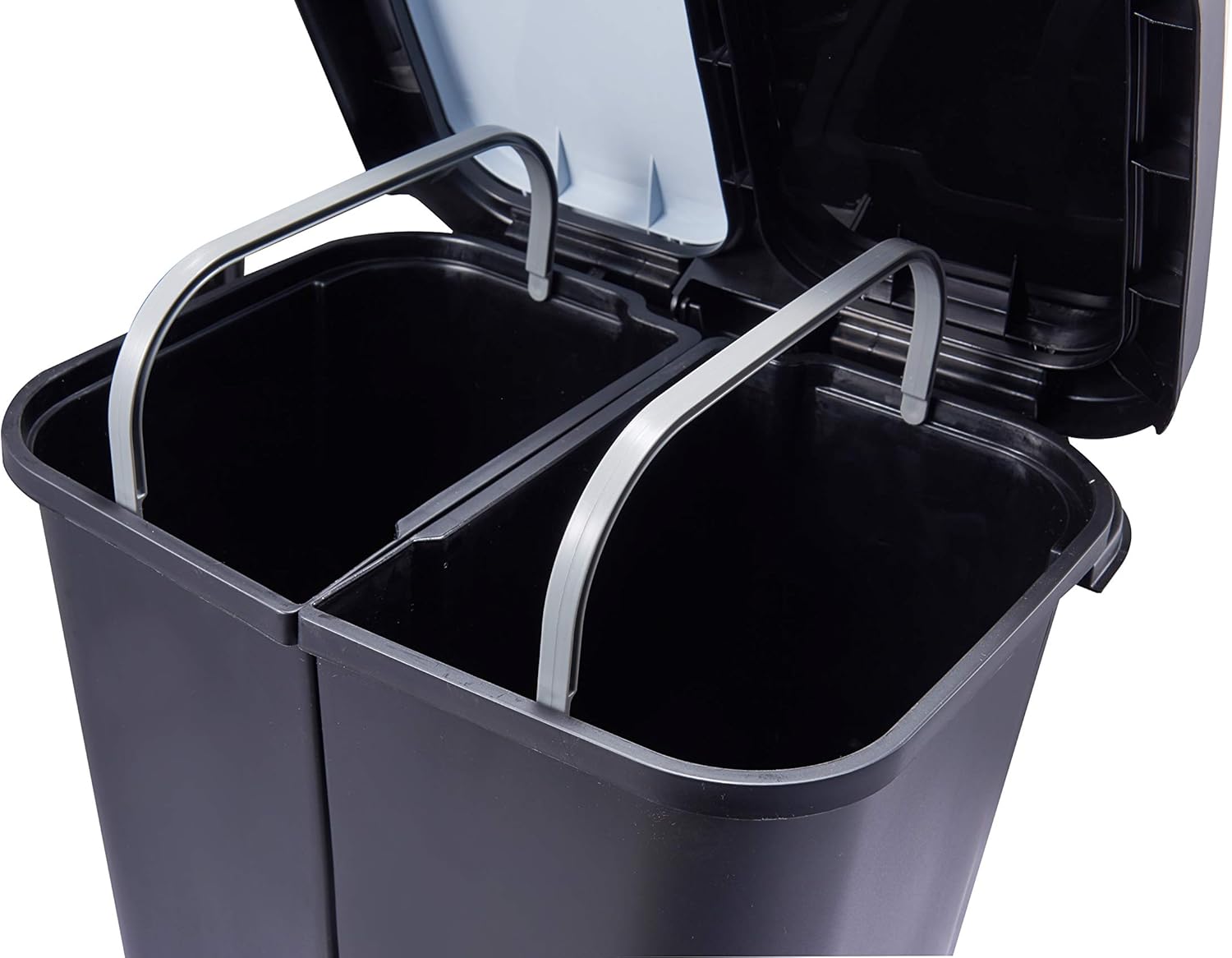 Step N' Sort 11 Gallon, Dual Trash and Recycling Bin with Slow Close Lid,Black,40 Liter,SNS402-B