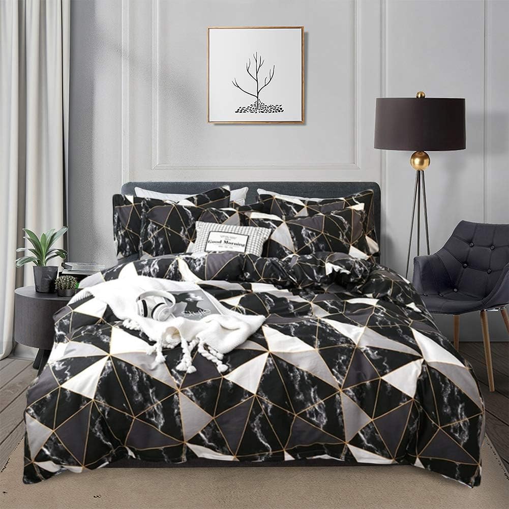 Juego de edredón blanco CLOTHKNOW para cama queen 3 piezas, juegos de edredón blanco, juegos de edredón para cama blanca, juegos de ropa de cama sólida blanca para cama queen, juegos de edredón tamaño queen blanco