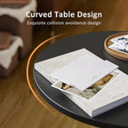 C-Shaped End Table 25 inches High, Small Side Table Coffee Table for Couch and Bed, Sofa Table for Living Room, Bedroom, Bedside, Black