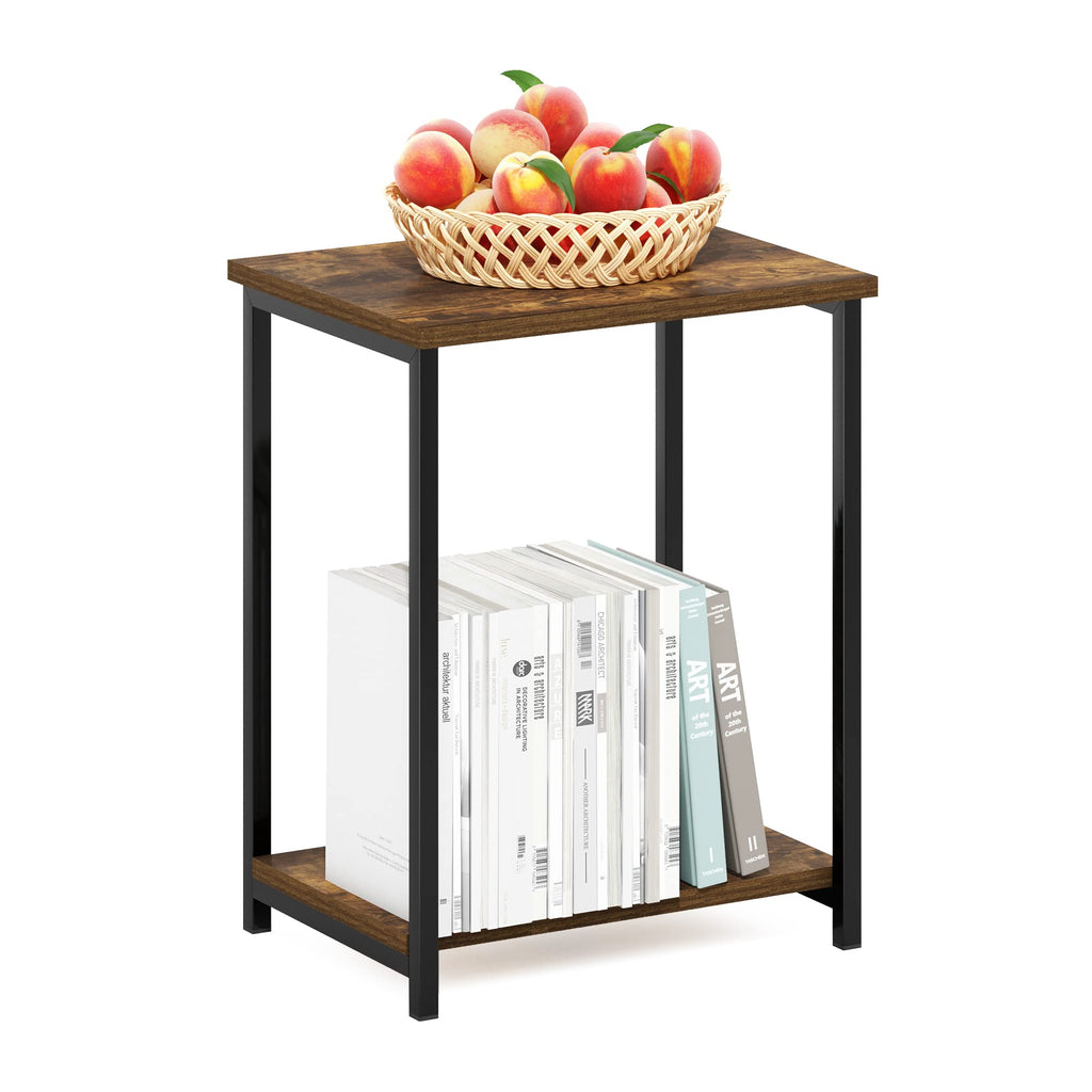 Furinno Simplistic Set of 2 End Table, Espresso/Black