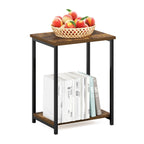 Furinno Simplistic Set of 2 End Table, Espresso/Black
