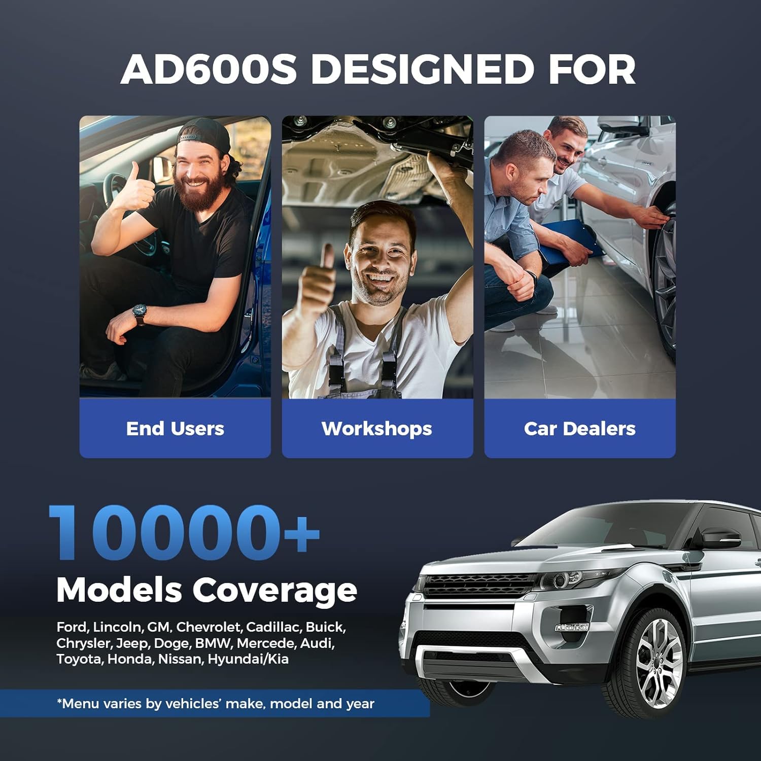 OBD2 Scanner TOPDON AD600S Scan Tool, Code Reader, Diagnostics Scanner for ABS/SRS/AT/Engine, 9 Reset Services, Oil/Brake/BMS/SAS/DPF/TPMS/ETS Reset/ABS Bleeding/Injector Coding, Free Lifetime Upgrade