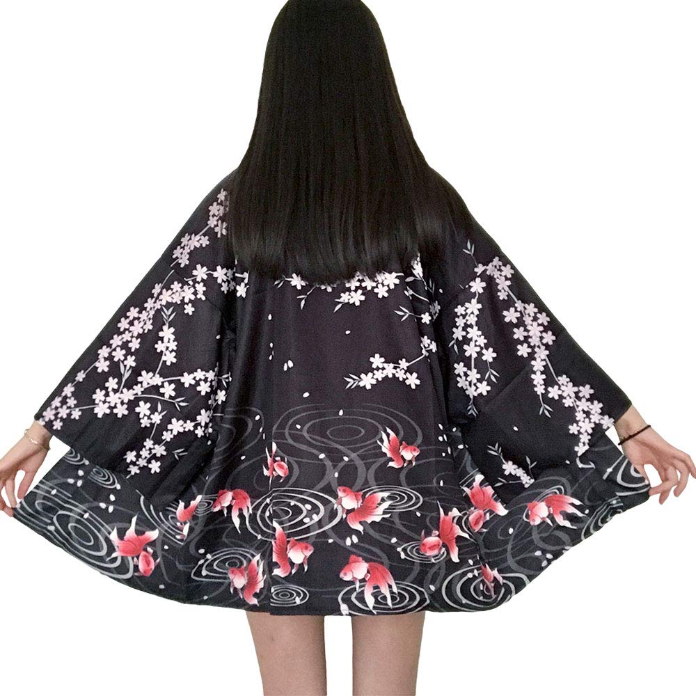 ZooBoo Women Japanese Kimono Cardigan - Harajuku Bathrobe Cardigan Sunscreen Clothes Pajamas Knitting Coat