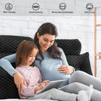 Kilehovedgærde Pude - Seng Kilepude til Hovedgærde Trekantet Hovedgærde Pude med Nakkestøtte Pude-Stor Pøllepude til Sidde i Seng Rygstøtte Positioneringsstøtte (Sort, 76x8x20 Tommer)