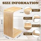 Marsui C Shaped Side Table Solid Wood End Table for Couch Small Place Living Room Coffee and Eating Snack Tray