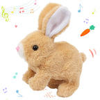 Hopearl Hopping Rabbit with Bell Interactive Electronic Pet Plush Bunny Toy with Sounds and Movements Animated Walking Wiggle Ears Twitch Nose Gift for Toddlers Birthday, Rainbow, 7''