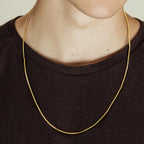 PPRLIFE 14K guldhalskæde til kvinder guld kæde til mænd 1 mm bred tynd boxkæde tynd halskæde til kvinder kæder minimalistisk klassisk hip-hop halskæder ikke misfarvende 16-26in (18in)