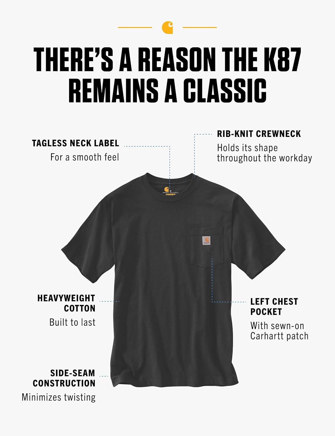 Carhartt Men's Loose Fit Heavyweight Short-Sleeve Pocket T-Shirt (Also Available in Big & Tall)