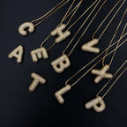 DIOWUS Bubble Letter Halskette Gold für Frauen, Charm Ballon Anfangsbuchstabe Anhänger mit Zirkonia besetzte Halsketten Modegeschenke Schmuck (Bubble Letter-A)