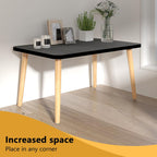 Square Coffee Table Low Table with 4 Solid Wood Sturdy Legs, Floor Table Desk for Sitting on The Floor, Storage and Living Room Furniture (Black)