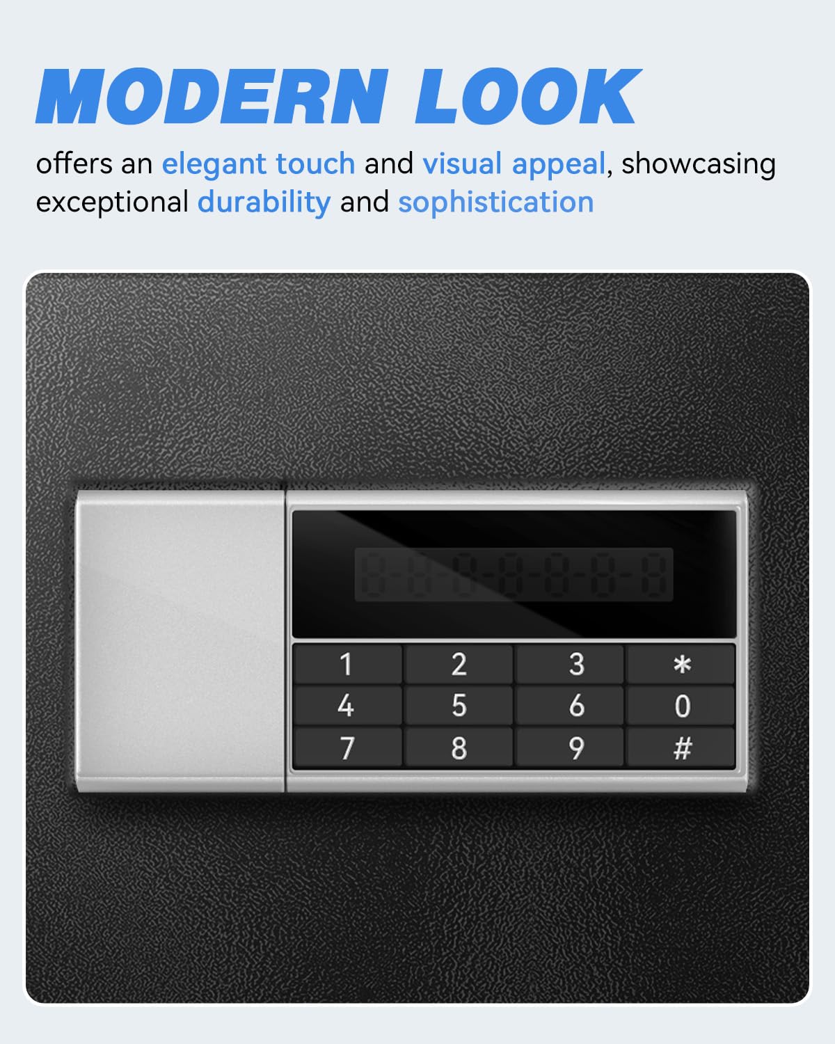 HOLOJOY Stor brandsikker vandtæt pengeskabsboks til hjemmekontordokumenter - 9,0 Cu Ft Heavy Duty stål LCD-skærm Digital sikkerhedsboks med LED-lys, aftagelig hylde til penge Smykker værdigenstande