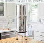 Big Berkey Gravity-Fed Stainless Steel Countertop Water Filter System 2.25 Gallon with 2 Authentic Black Berkey Elements BB9-2 Filters