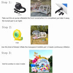 10FT Inflatable Bubble House with Bounce Jumping Area Commercial Grade PVC Bounce House, Bubble Balloon House for Kids,Toddler with Blower & Pumb & 50Pcs Balloons