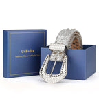 UnFader Womens Men Rhinestone Western Belts Bling Cowgirl Designer Diamond Studded Belts for Jeans