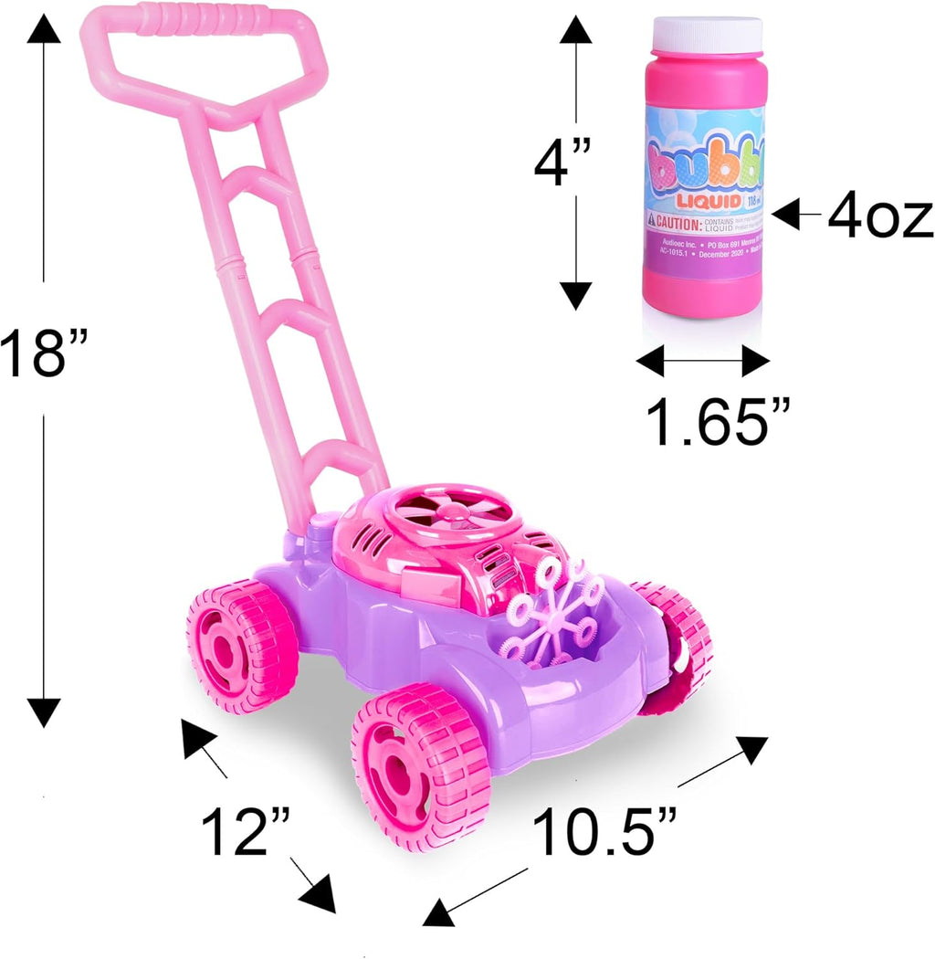 ArtCreativity Bubble Lawn Mower for Toddlers, Kids Bubble Machine for 2-Year-Old Girl Gifts, Easter Basket Stuffers for Kids, Push Toys for Toddlers Age 2 3+ Birthday Easter Gifts for Preschool Girls