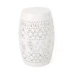 Christopher Knight Home Lilac Outdoor 12" Iron Side Table, White