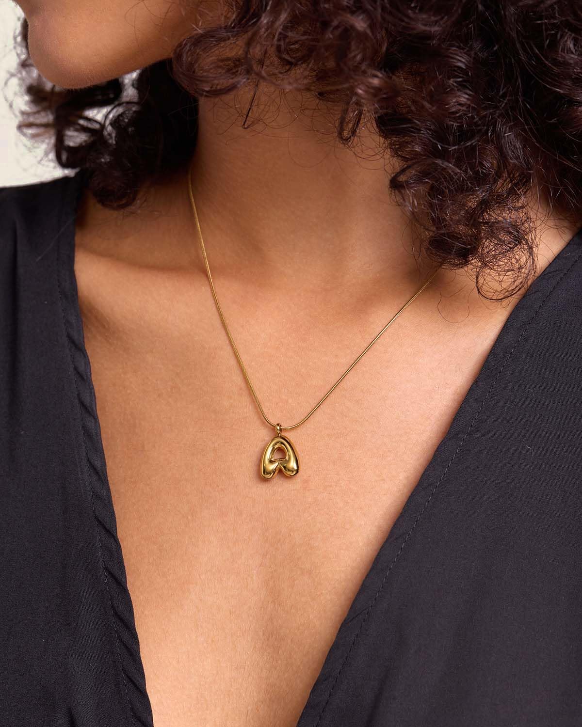 NEXIULT Bubble Letter Necklace 18K Gold Plated Balloon A-Z Initial Necklace for Women, Trendy Letter Pendant Choker Necklace Dainty Jewelry Gift (B, Gold Snake Chain)