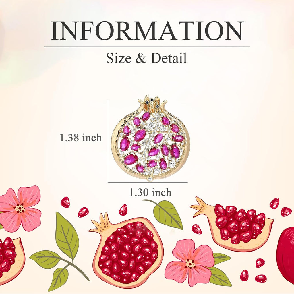 Fruit Brooch Austrian Crystal Rhinestone Brooch 18K Gold Plated Birthstone Lapel Pin Jewelry Birthday Gifts for Women Men