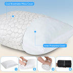 SUPA MODERN охлаждающие подушки для сна 2 шт. подушки из измельчённой пены с эффектом памяти регулируемые прохладные подушки для сна на боку, спине и животе роскошные гелевые подушки размера Queen комплект из 2 шт. съемные моющиеся чехлы