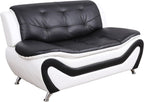 Beverly Fine Furniture 3 Piece Aldo Modern Sofa Set, Black/White