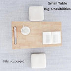 WoodShine Mid Century Modern Mini-Swing Wooden Coffee/Tea Table, Japanese Low Floor Desk, Real Solid Wood Side Tables with Storage for Home Living Room,Office,Length of 31.50 inches,Natural