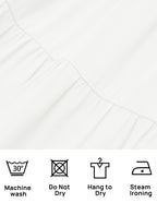 ZESICA Women's 2025 Summer Square Neck Short Puff Sleeve Solid Color High Waist Casual Smocked Flowy A Line Tiered Midi Dress,White,Small