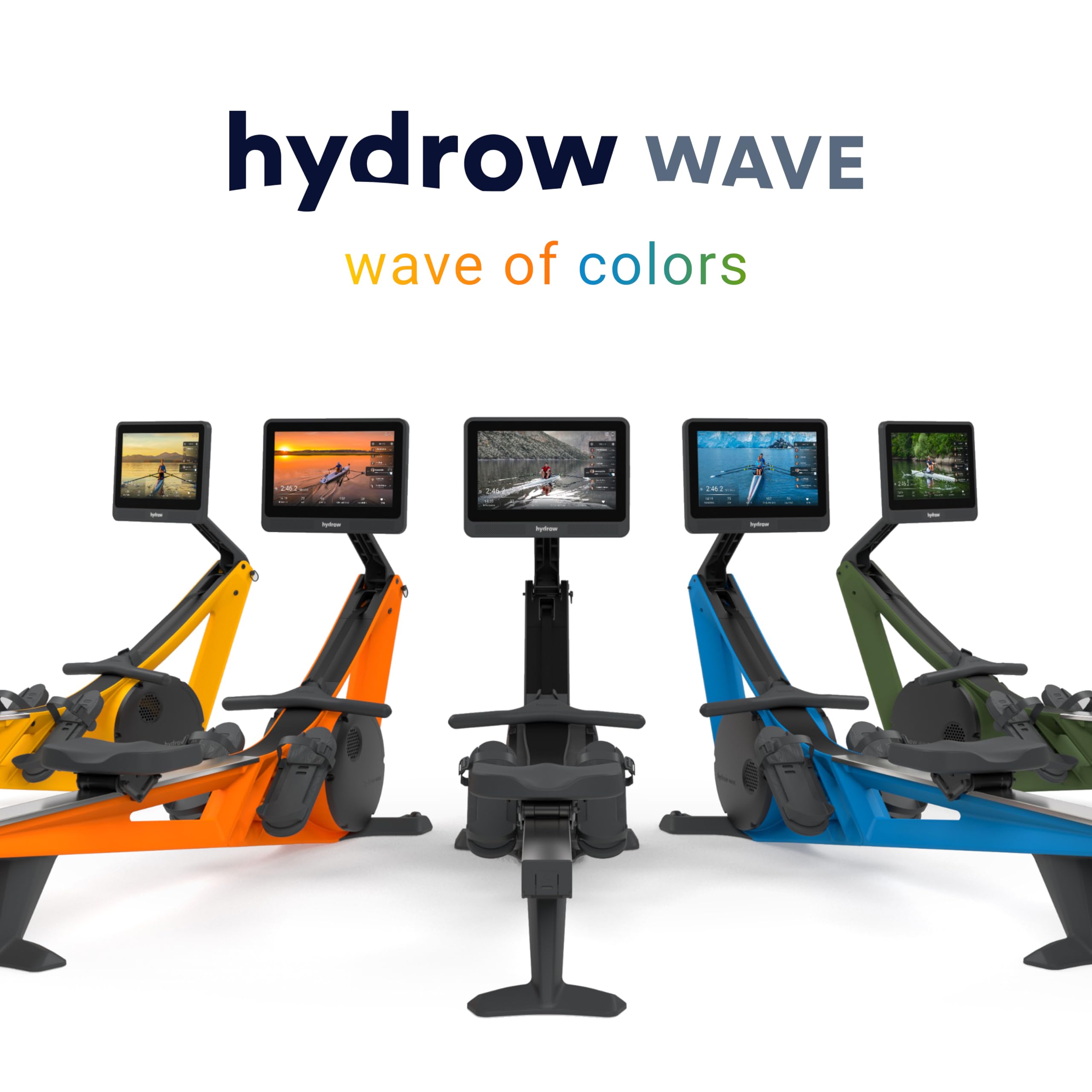 Hydrow Wave Rowing Machine with 16" HD Touchscreen & Speakers - Stows Upright | Live Home Workouts, Membership Required