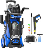 Pressure Washe Touch Screen Adjustable Pressure Power Washer with 4 Quick Connect Nozzles,Inlet Hose & Filter, Foam Cannon for Cars/Fences/Driveways Cleaning