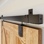 SMARTSMITH Rail de boîte de 5 pieds Matériel Rail de porte de grange coulissante en acier robuste, kit de montage mural, adapté aux portes intérieures et extérieures, installation facile, fluide et silencieuse