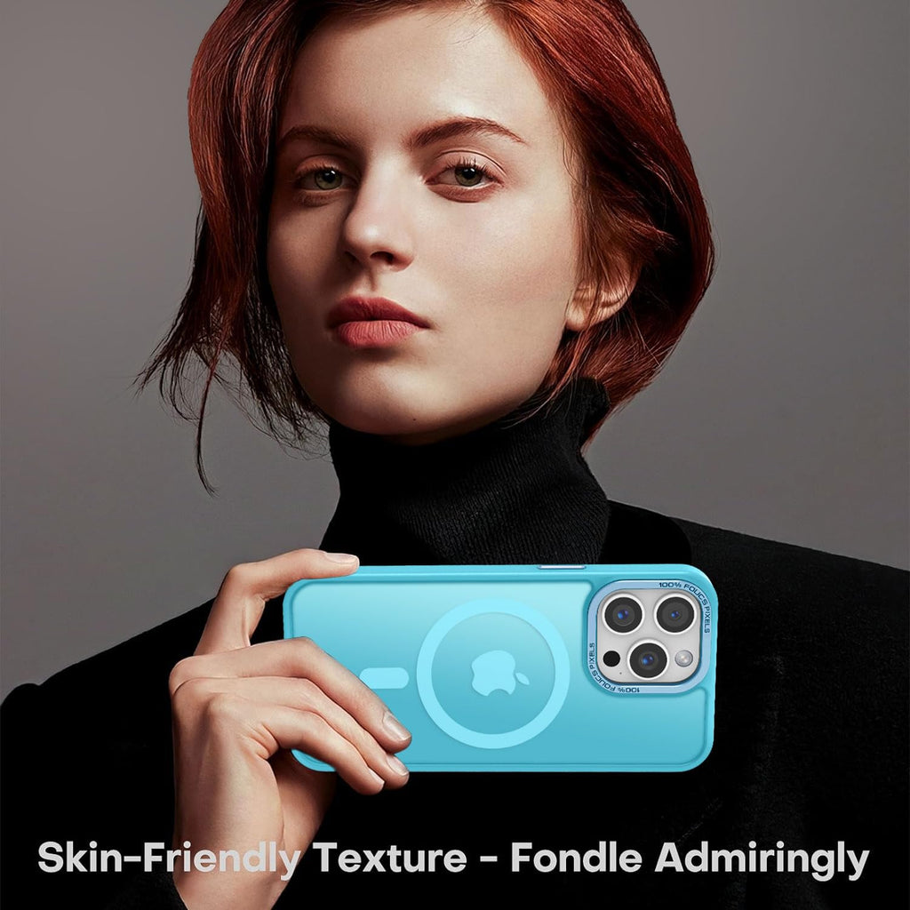 Newfuture Entworfen für iPhone 13 Pro Max Hülle mit Magnetischem [13 FT Militärischer Fallschutz] [Kompatibel mit Magsafe] Schlankes Translucentes Matt Stoßfest mit Anti-Fingerabdruck Handyhülle, See Blau