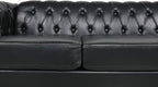 LEVNARY Chesterfield Sofa, Classic Tufted Upholstered Leather Couch, Modern 3 Seater Couch Furniture with Tufted Back for Living Room Office (Black)