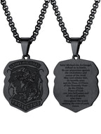 U7 St. Michael Necklace for Men Women Stainless Steel/18K Gold Plated Biblical Archangel Medal Round/Oval/Shield Patron Saint Christopher/Michael Pendant with 22" Box Chain