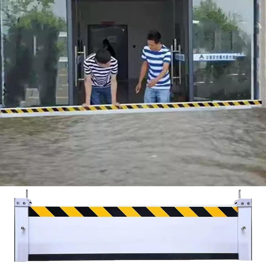 Metal Reusable Removable Flood Gate, Flood Preventing Barrier for Subways Garage, Thick Aluminum Flooding Water Barrier with Reflective Stickers, Length Customized(H-5.2ft(1.6m),L-8ft(2.44m))