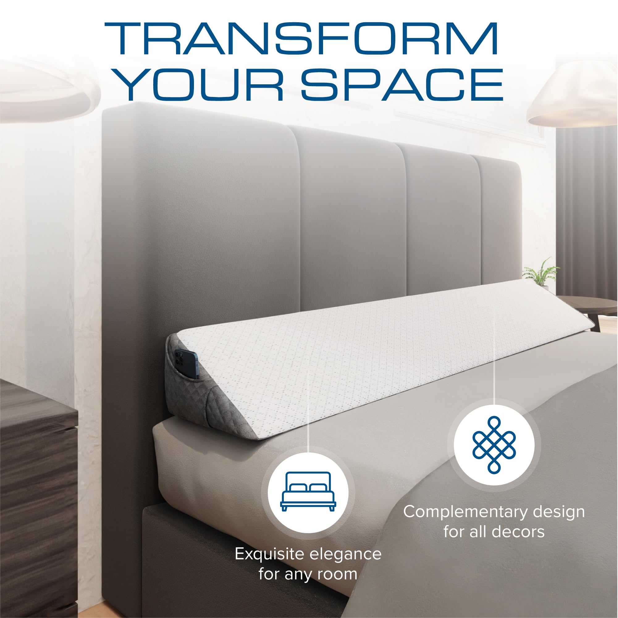 Kölbs Seng Kile Hovedgærde Pude, Vendbar 2-sidet, Skift Øjeblikkeligt Dit Dekor, Madras Mellemrums Fyld Queen