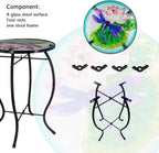 Outdoor Side Table Accent Table Patio Side Table Plant Stands Small Mosaic Table Glass Top Round Balcony Coffee Table