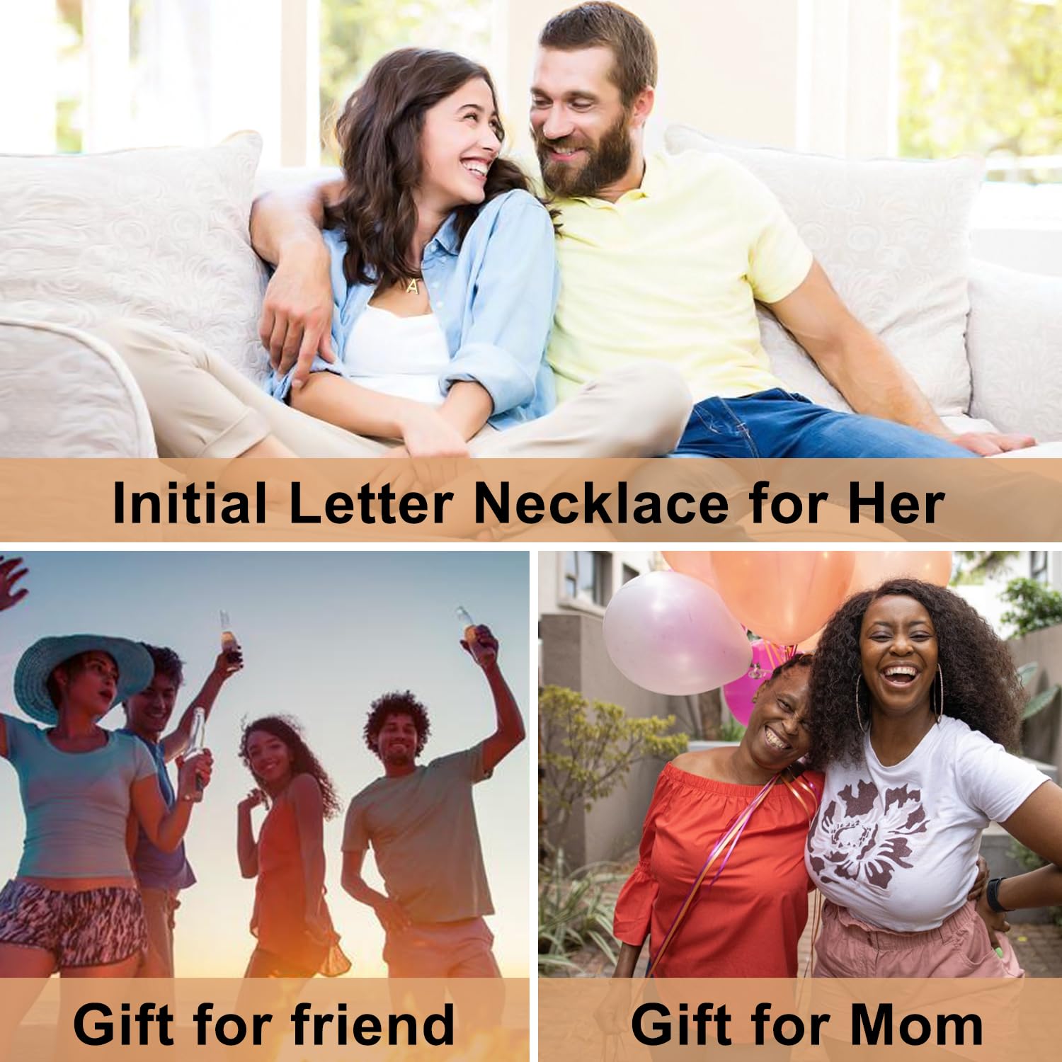 BOLAGTIER Bubble Letter Necklace Gold Plated Balloon Initial Chunky Bubble Alphabet Pendant Necklace Trendy Jewelry Gift for Women (U, Gold)