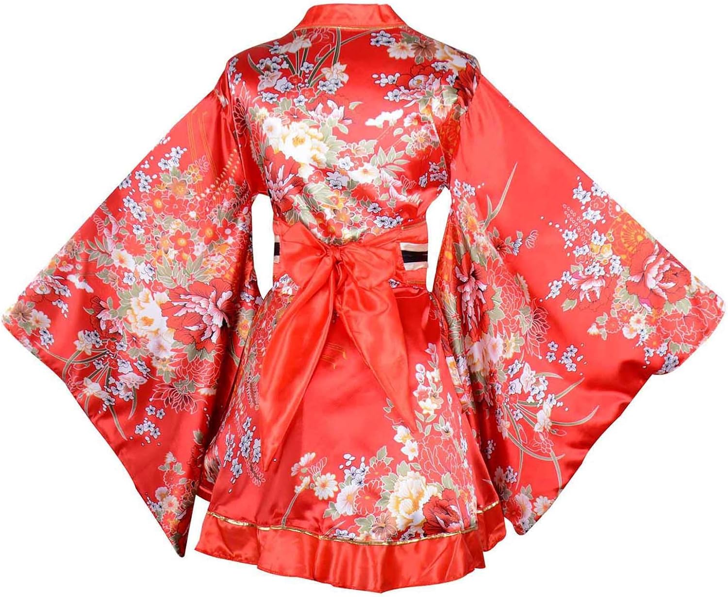 Kimono Costume Adult Japanese Geisha Floral Patten Gown Blossom Bathrobe Sleepwear With Obi Belt