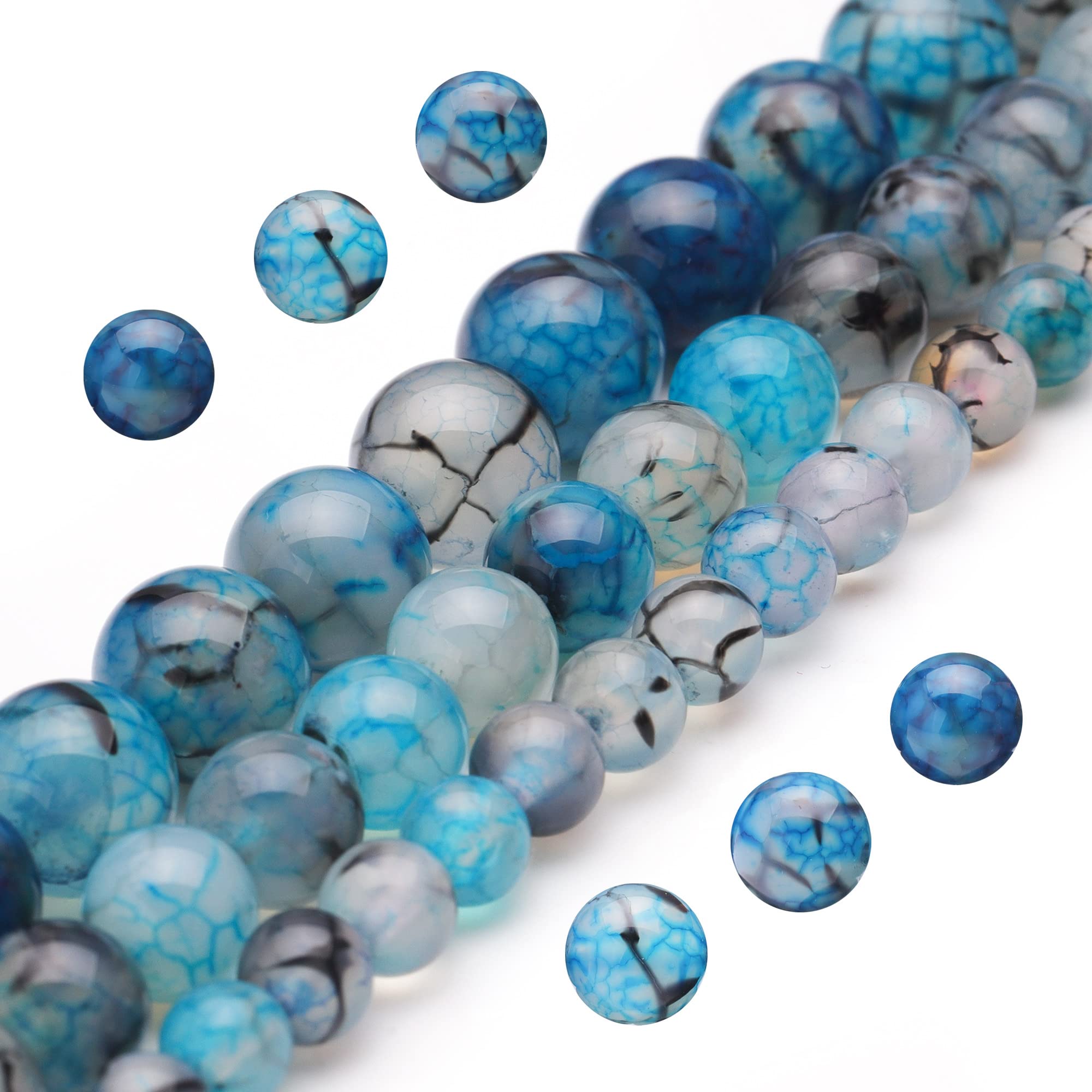 Youngbling Natural Gemstone Beads for Jewelry Making,8mm Black Lava Polished Round Smooth Stone Beads,Genuine Real Stone Beads for Bracelet Necklace 15 Inch(Black Lava,8mm)