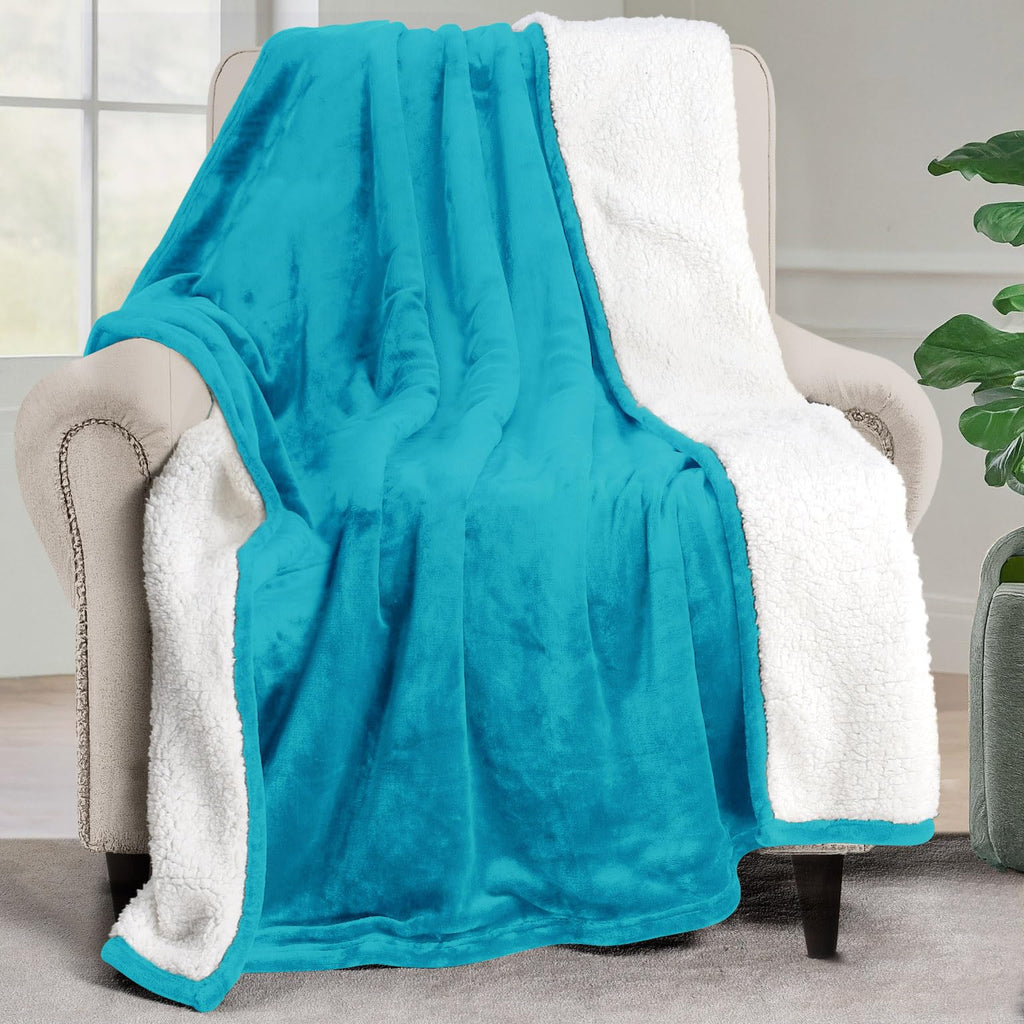 Utopia Bedding Sherpa Blanket Queen Size (Plum, 90x90 Inches) - Soft Lightweight Plush Fleece Reversible Blanket for Bed, Sofa, Couch, Camping and Travel